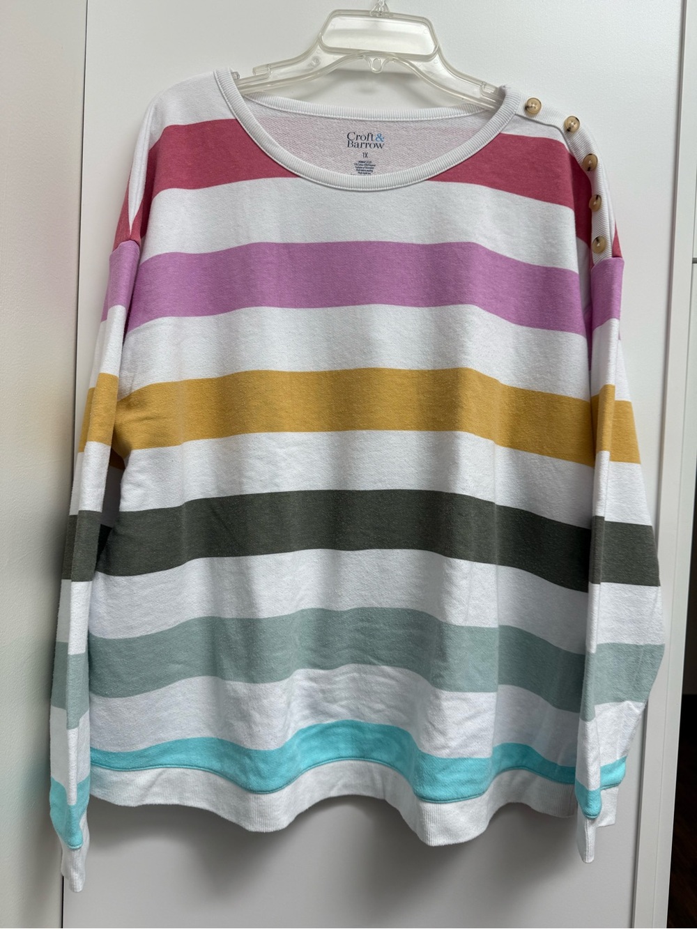 croft & barrow Striped Women's Sweater 1X